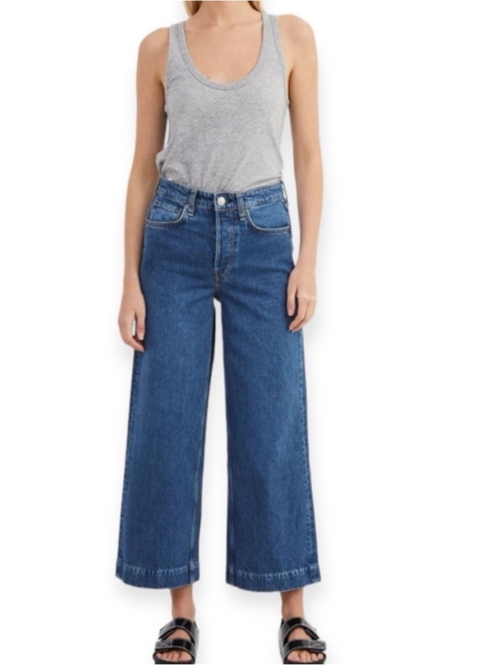 Rag & Bone Maya High Rise Crop Flare Jean Size 28 Rye Harbor Wash - Picture 14 of 15